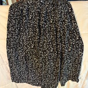 Cynthia Rowley Black and White Floral Midi Skirt